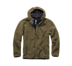 Brandit Teddyfleece Worker flisasta jakna s kapuco, olivno zelena