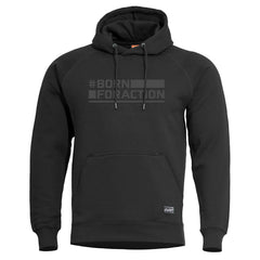 Pentagon φούτερ με κουκούλα Born For Action, μαύρο