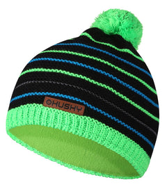 HUSKY Cap 34 otroška kapa, črna/neonsko zelena