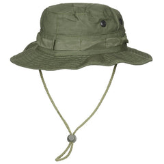 MFH GI Bush Rip-Stop Hat with Chin Strap, OD Green
