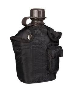 Mil-Tec Field Bottle US IMPORT 1L with Cover, Black