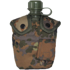 Mil-Tec US Field Bottle Flecktarn 1l with ALU Cup