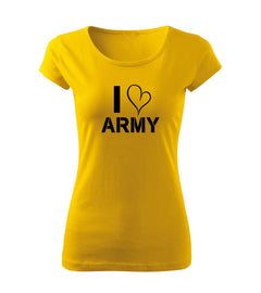 DRAGOWA ženska majica I love army 150 g/m², rumena