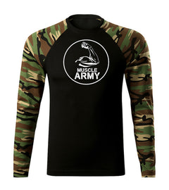 DRAGOWA Fit-T μακρυμάνικο μπλουζάκι muscle army biceps 160 g/m², woodland