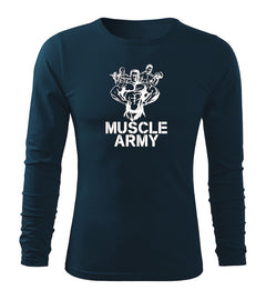 DRAGOWA Fit-T μακρυμάνικο μπλουζάκι muscle army team 160 g/m², σκούρο μπλε