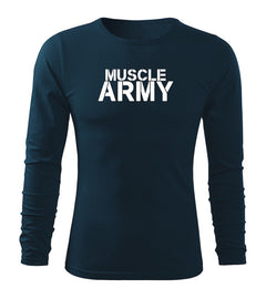 DRAGOWA Fit-T μακρυμάνικο μπλουζάκι muscle army 160 g/m², σκούρο μπλε