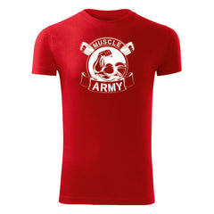 DRAGOWA μπλουζάκι fitness muscle army original 180 g/m², κόκκινο