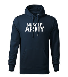 DRAGOWA ανδρικό φούτερ με κουκούλα muscle army 320 g/m², σκούρο μπλε