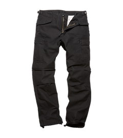 Vintage Industries M65 heavy satin παντελόνι, μαύρο