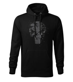 DRAGOWA moški pulover s kapuco Frank The Punisher 320 g/m², črna