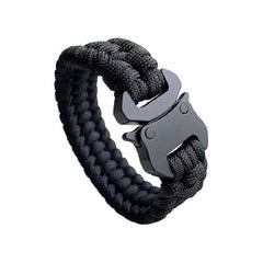 WARAGOD Paracord zapestnica s kovinsko sponko Avär, črna