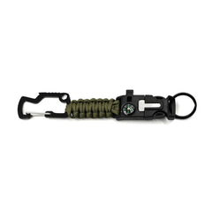 WARAGOD Laito paracord survival πολυλειτουργικό μπρελόκ 8 σε 1, πράσινο