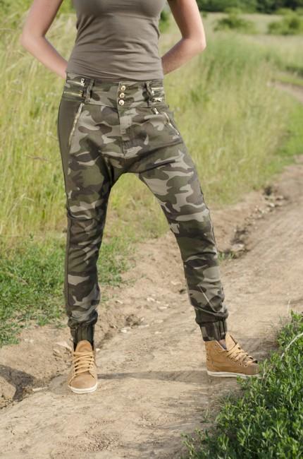 O&T Garment Παντελόνι γυναικείο denim με χαμηλό καβάλημα, woodland