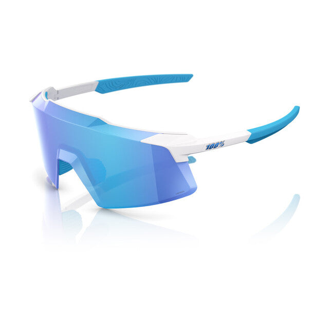 100% Aerocraft Γυαλιά Ηλίου Matte White - HiPER Blue Mirror