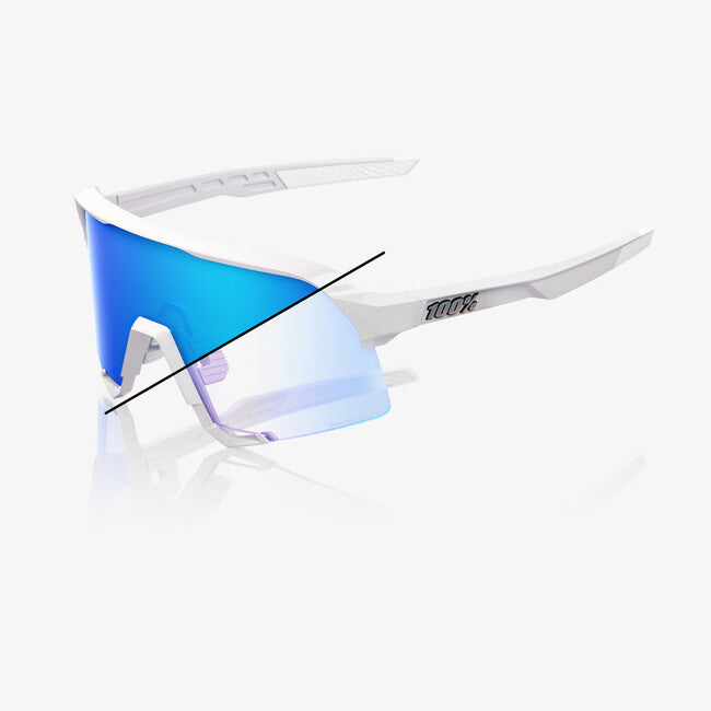 100% S3 Bastille LE γυαλιά ηλίου, Pearl White Glitter, Blue Mirror Photochromic