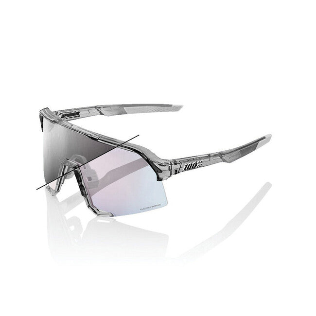 100% S3 Γυαλιά Ηλίου, Polished Translucent Grey - Rose Gold Mirror Photochromic Lens