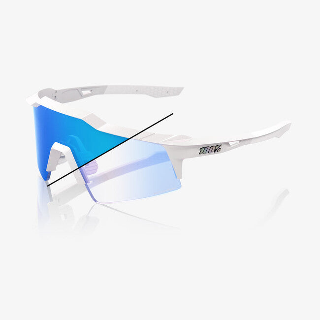 100% Speedcraft SL Γυαλιά Ηλίου, Bastille LE - Pearl White Glitter - Blue Mirror Photochromic