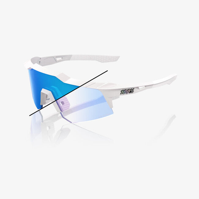 100% Speedcraft XS Γυαλιά Ηλίου, Bastille LE - Pearl White Glitter - Blue Mirror Photochromic