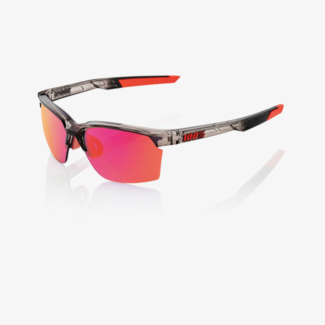 100% Sportcoupe Γυαλιά Ηλίου Polished Translucent Crystal Smoke, Purple Multilayer Mirror Lens