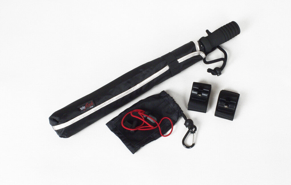 EuroSchirm TeleScope Handsfree Τηλεσκοπική Ομbrέλα Trekking με Στήριγμα Σακιδίου UV Ασημί