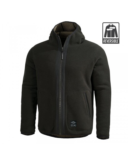 Pentagon Ianos Sherpa Αμφίπλευρο Φούτερ Fleece Ανδρικό, Σκούρο Πράσινο/Μαύρο