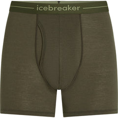 Icebreaker Men's Anatomica Boxer Briefs with Fly, Dark Green