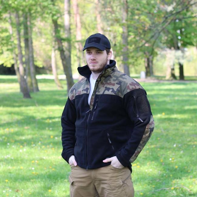 Helikon-Tex Infantry Fleece Μπουφάν, μαύρο woodland, 330g/m2