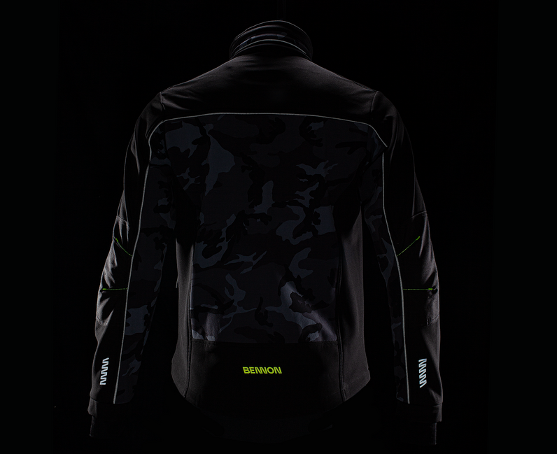 BENNON CAMOS Μπουφάν Softshell, Μαύρο/Γκρι