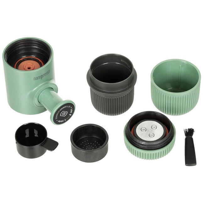 MFH Nanopresso Φορητή Μηχανή Espresso με Θήκη, Πράσινο
