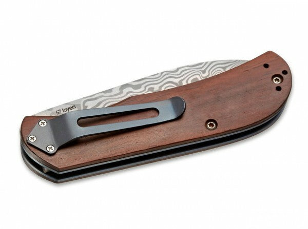 BÖKER® Exskelibur II Μαχαίρι Τσέπης 7 cm, Δαμασκηνό, Ξύλο Cocobolo