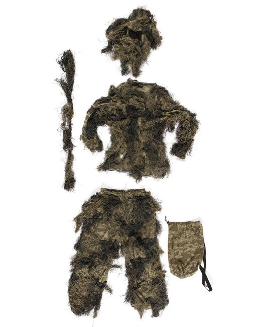 Mil-Tec Ghillie Κοστούμι 4 τεμαχίων με Αντιπυρική Επεξεργασία, woodland