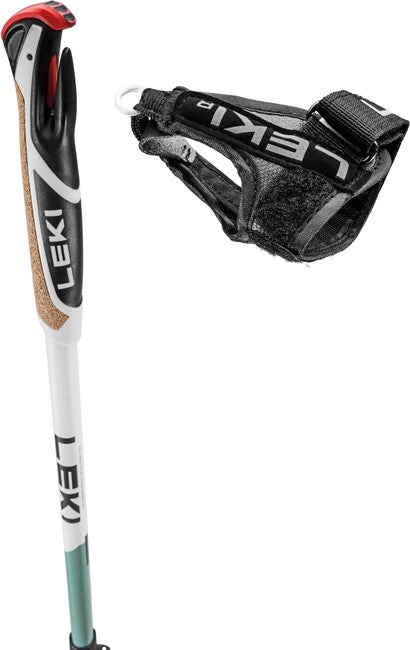 LEKI Spin Shark SL Ραβδοί Nordic Walking, λευκό-καπνώδες πράσινο-σκούρο ανθρακίτη, 100 - 130 cm