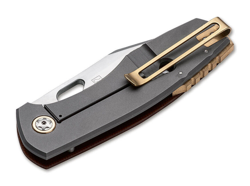 Böker Plus Micarta Μαχαίρι Τσέπης Με Κλείσιμο και Θήκη, 8,5 cm, Καφέ