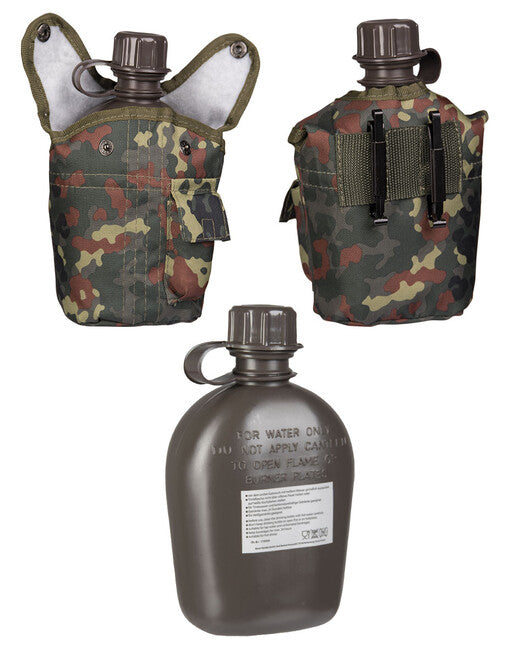 Mil-Tec US IMPORT Πολεμική Φιάλη με Θήκη 1L, Flecktarn