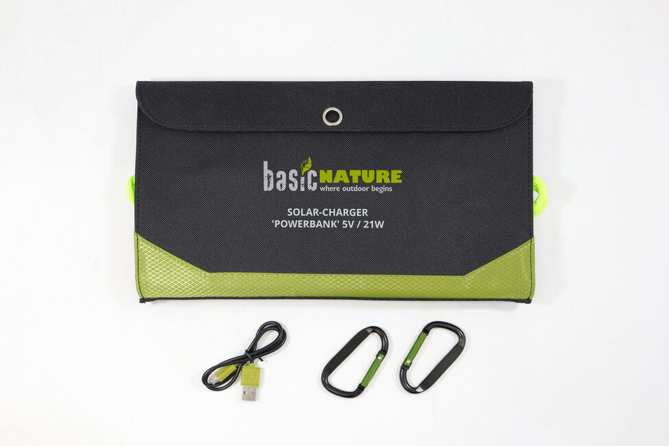 BasicNature Ηλιακή Φορτιστική Powerbank 5V / 21W