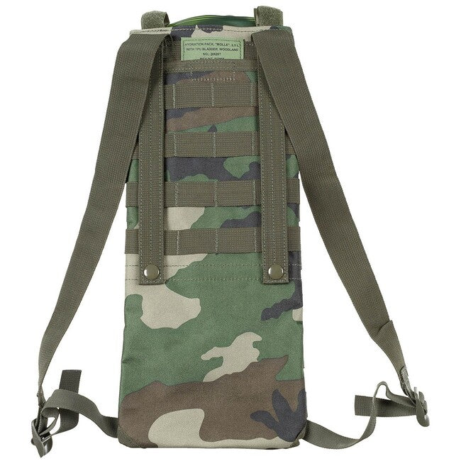 MFH Σακίδιο Ύδρευσης MOLLE με Σωλήνα TPU, 2,5 L, Woodland