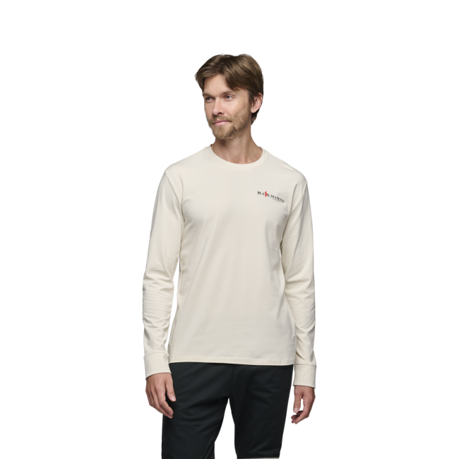 Black Diamond Heritage Wordmark μπλουζάκι ανδρικό με μακρύ μανίκι, off white