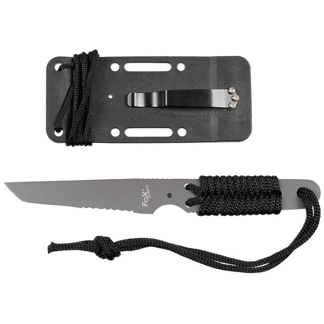 Fox Outdoor Action I Μαχαίρι, Μαύρο, Περιτυλιγμένη Λαβή, με Θήκη