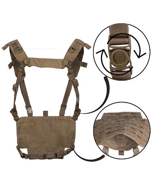 Mil-Tec CHEST RIG αμάνικο γιλέκο τακτικό ελαφρύ με LASER panel, dark coyote