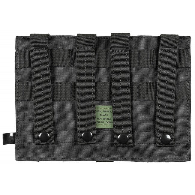 MFH Τριπλή Θήκη MOLLE, Μαύρο