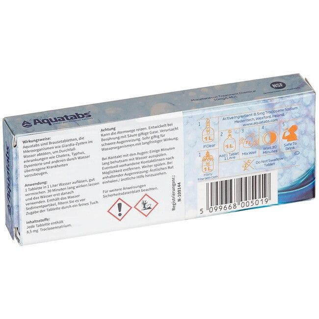MFH Medentech Aquatabs Απολύμανση Νερού, 50 ταμπλέτες