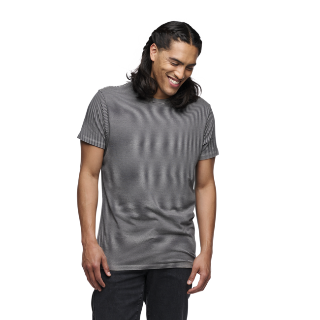 Black Diamond BD Stripe Μπλουζάκι Ανδρικό με Κοντό Μανίκι, charcoal-off white