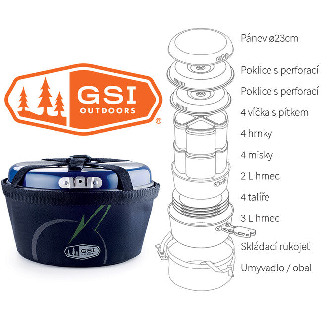 GSI Outdoors Bugaboo Ceramic Camper σετ κατσαρολών κάμπινγκ 2+3 l