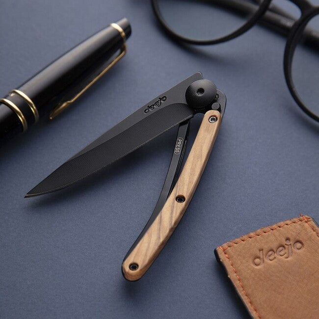 Deejo Αναδιπλούμενο Μαχαίρι, olive wood black
