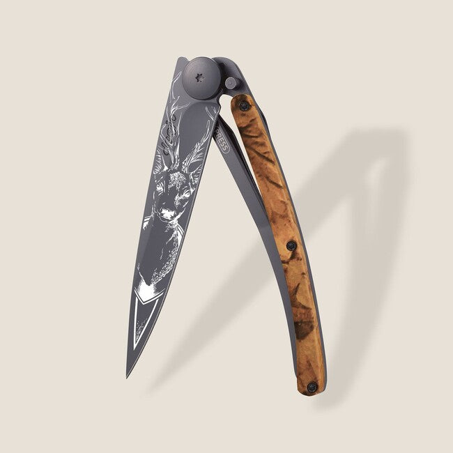 Deejo Tattoo Μαχαίρι Αναδίπλωσης Black Brown Camo Deer