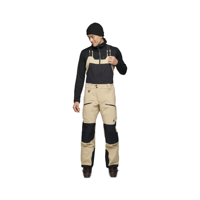 Black Diamond Recon Stretch Pro Bibs παντελόνι ανδρικό με τράκες, khaki-smoke
