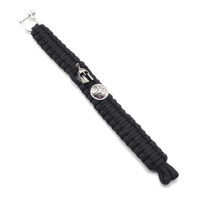 WARAGOD Spartan paracord βραχιόλι με μεταλλική αγκράφα Hanta, μαύρο