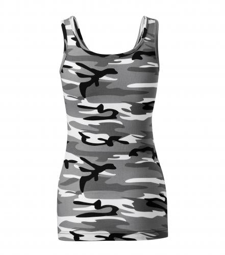 Malfini Camouflage Αμάνικο Μπλουζάκι Γυναικείο 180g/m2, Γκρι