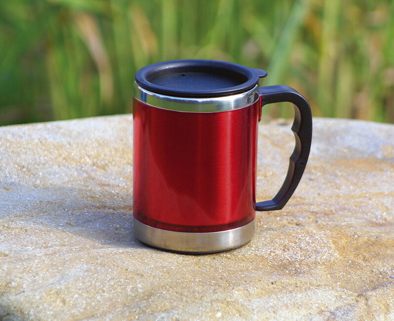 BasicNature MUG Θερμός Ανοξείδωτος, Κόκκινο, 0,42 l