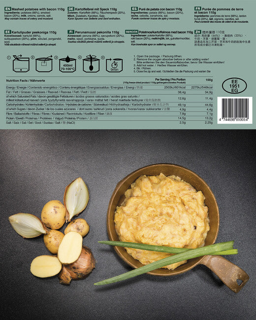 TACTICAL FOODPACK® Πουρές Πατάτας και Μπέικον Τακτικό Φαγητό